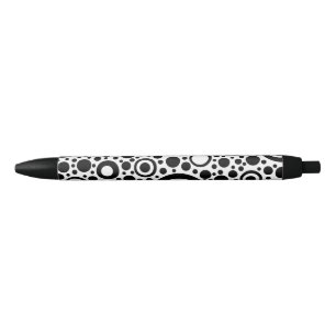 Stylo Noir Cercle & Dots motif noir + votre backgr. & idées
