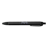 Stylo Noir Cercle minimal moderne nom initial monogramme mode (Bas)