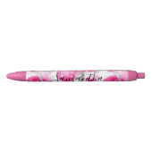 Stylo Noir Cercles Abstraits roses-filles (Devant)