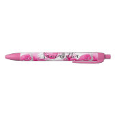 Stylo Noir Cercles Abstraits roses-filles (Bas)