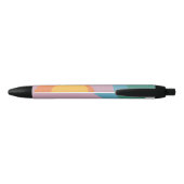 Stylo Noir Cercles de style rétro multicolore (Dos)
