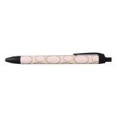 Stylo Noir Cercles d'or & Blushing rose moderne tendance chic (Haut)