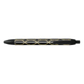 Stylo Noir Cercles Dorés & Chic Glam Moderne Noir Tendance (Dos)