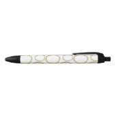 Stylo Noir Cercles dorés & Moderne Blanc Chic Glamour Tendanc (Haut)