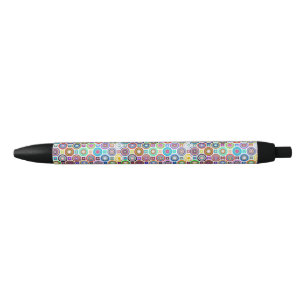 Stylo Noir Cercles prismatiques abstraits