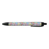 Stylo Noir Cercles prismatiques abstraits (Bas)