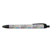 Stylo Noir Cercles prismatiques abstraits (Haut)
