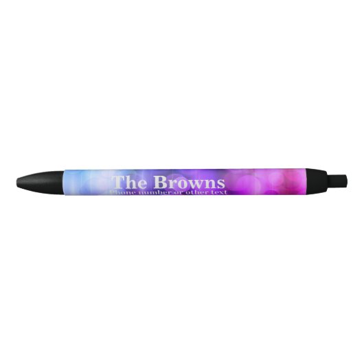 Stylo Noir Cercles rose et violet modernes Noteb design abstr (Devant)