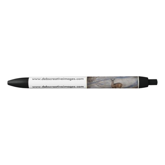Stylo Noir Cerf dans la neige (Devant)