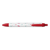 Stylo Noir Cerise esthétique Cerises Motif blanc (Dos)