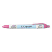 Stylo Noir C'est Twins Girl Boy rose Faire-part de naissance  (Haut)