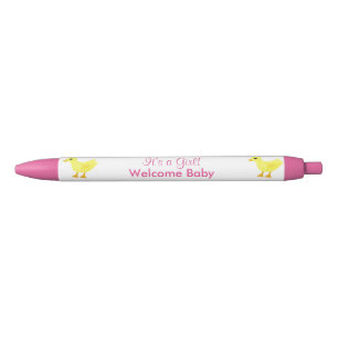 Stylo Noir C'est une fille Bienvenue Baby Yellow Ducky Faire-