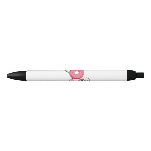 Stylo Noir Champ de nourriture Dunking Donut Hole (Devant)