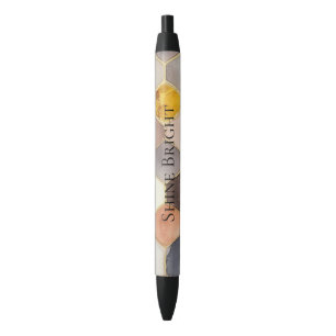 Stylo Noir Champagne Blush au peigne de miel de Glam Abstrait