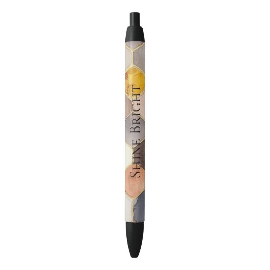 Stylo Noir Champagne Blush au peigne de miel de Glam Abstrait (devant Vertical)