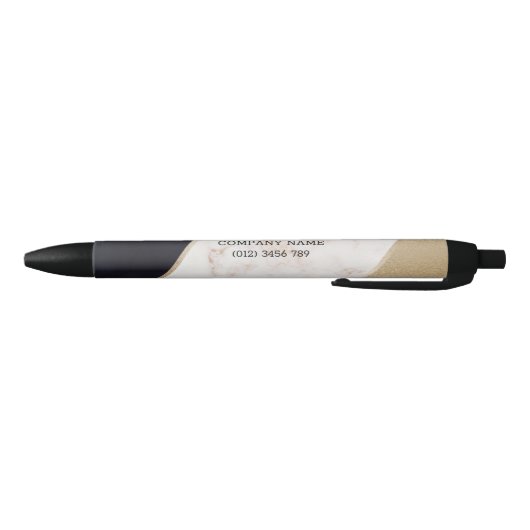 Stylo Noir Champagne rose en marbre d'or Texture (Bas)