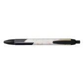 Stylo Noir Champagne rose en marbre d'or Texture (Dos)