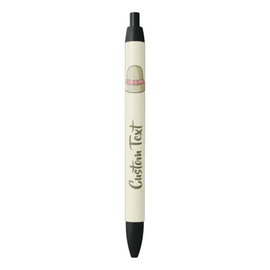Stylo Noir Chapeau Cloche Jaune (devant Vertical)