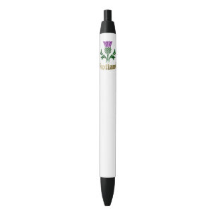 Stylo Noir Chardon d'emblème écossais