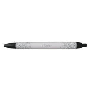 Stylo Noir Charme, parties scintillantes d'argent