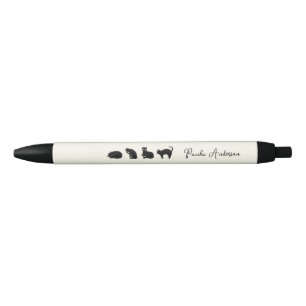 Stylo Noir Chat noir drôle mignon personnalisable
