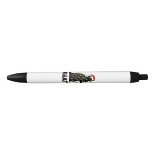 Stylo Noir Chat Noir Drôle Poussant Arbre De Noël Sur Chat Ch