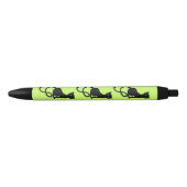 Stylo Noir Chat noir mauvais aimable vert (Devant)