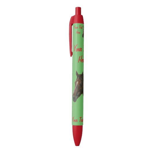 Stylo Noir Châtaigne jument portrait équine art conception ch (Haut (Vertical))