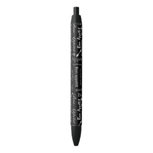 Stylo Noir Chef français noir et blanc d'Appetit de fève