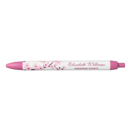 Stylo Noir Cherry Blossoms rose blanc (Devant)