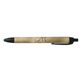 Stylo Noir Chic Black Gold Parties scintillant Nom du monogra (Bas)