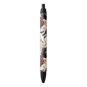 Stylo Noir Chic Bourgogne Crème Floral