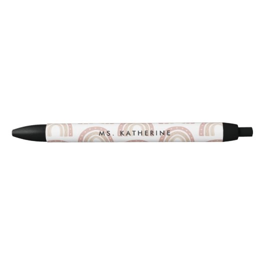 Stylo Noir Chic en terre cuite Boho Rainbow Merci Cadeau (Devant)
