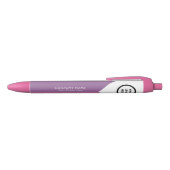 Stylo Noir Chic Jouer rose blanc double ton logo d'entreprise (Haut)