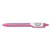 Stylo Noir Chic Jouer rose blanc double ton logo d'entreprise (Bas)