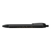 Stylo Noir Chic noir et or Script Floral Monogramme (Haut)