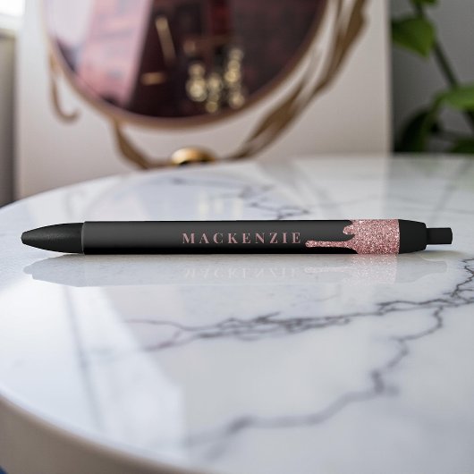 Stylo Noir Chic noir et Rose Parties scintillant or Driving L