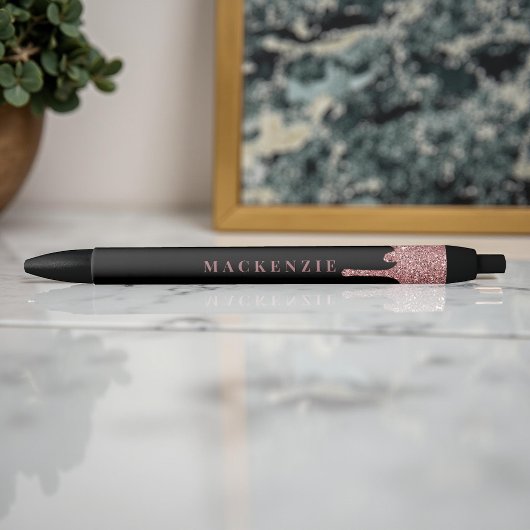 Stylo Noir Chic noir et Rose Parties scintillant or Driving L