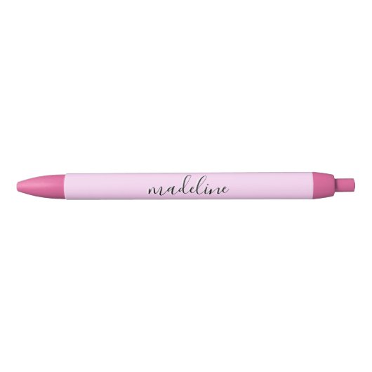 Stylo Noir Chic Pink Lace Nom de la calligraphie (Devant)