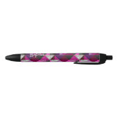 Stylo Noir Chic rose violet gris géométrique (Bas)