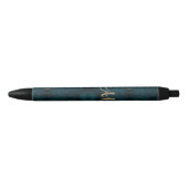 Stylo Noir Chic Turquoise Gold Parties scintillant Agate Pers (Devant)