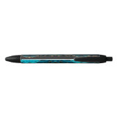 Stylo Noir Chic Turquoise Gold Parties scintillant Agate Pers (Dos)