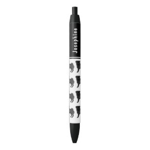 Stylo Noir Chien Carlin Noir Mignon Design de Race de Chien a