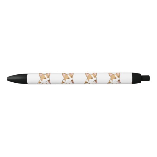 Stylo Noir Chien chiot de Corgi mignon (Devant)