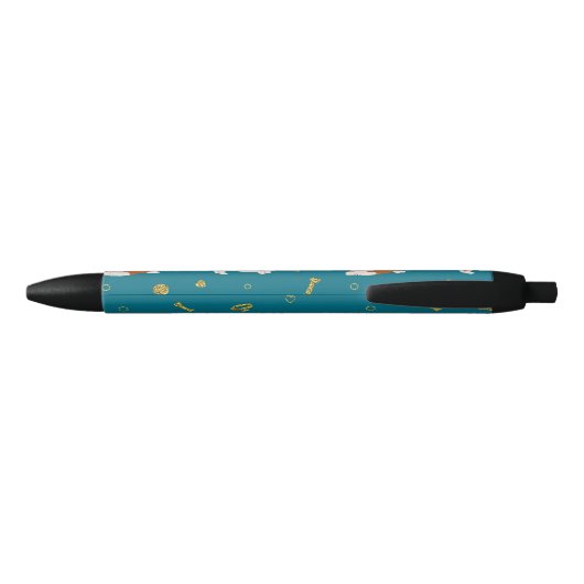 Stylo Noir Chien chiot de Corgi mignon (Dos)