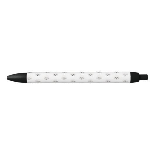 Stylo Noir Chien de caniche _ motif  (Devant)