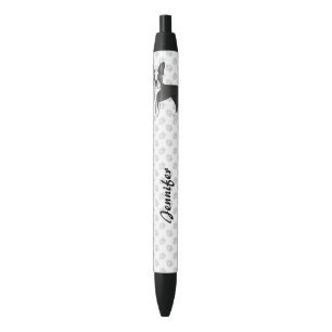 Stylo Noir Chien de dessin animé Boston Terrier noir et blanc