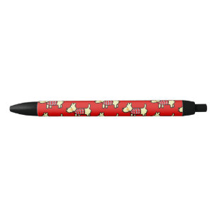 Stylo Noir Chien de Noël Chiot Festif