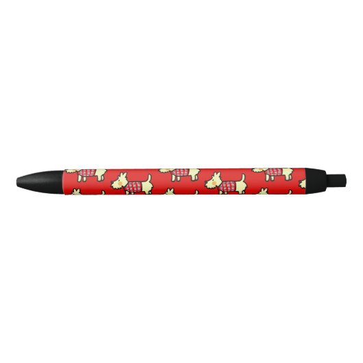 Stylo Noir Chien de Noël Chiot Festif (Devant)