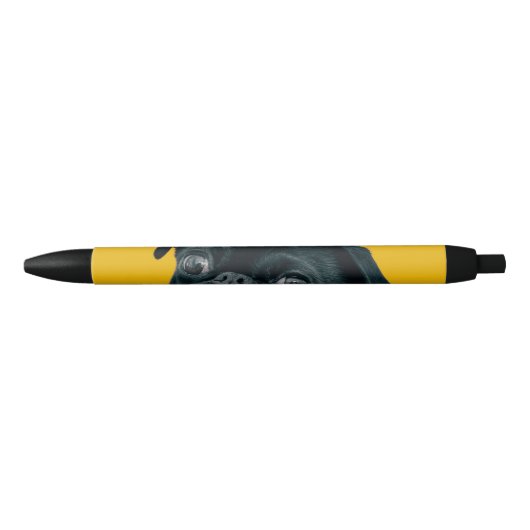 Stylo Noir chien jaune (Devant)